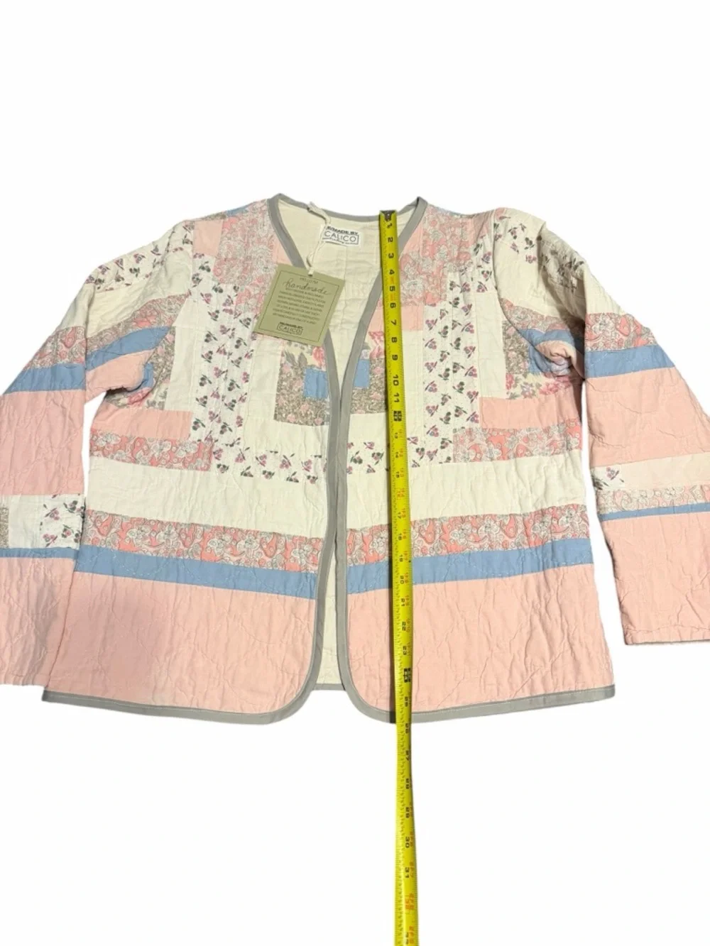 Final Sale! Bundle! ✨Vintage✨ Cottagecore Patchwork Quilted Jacket -Pink & Blue - Picture 11 of 13